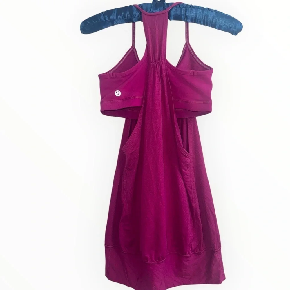 Lululemon Athletica No Limits Tank raspberry pink built in bra sleeveless sz 4